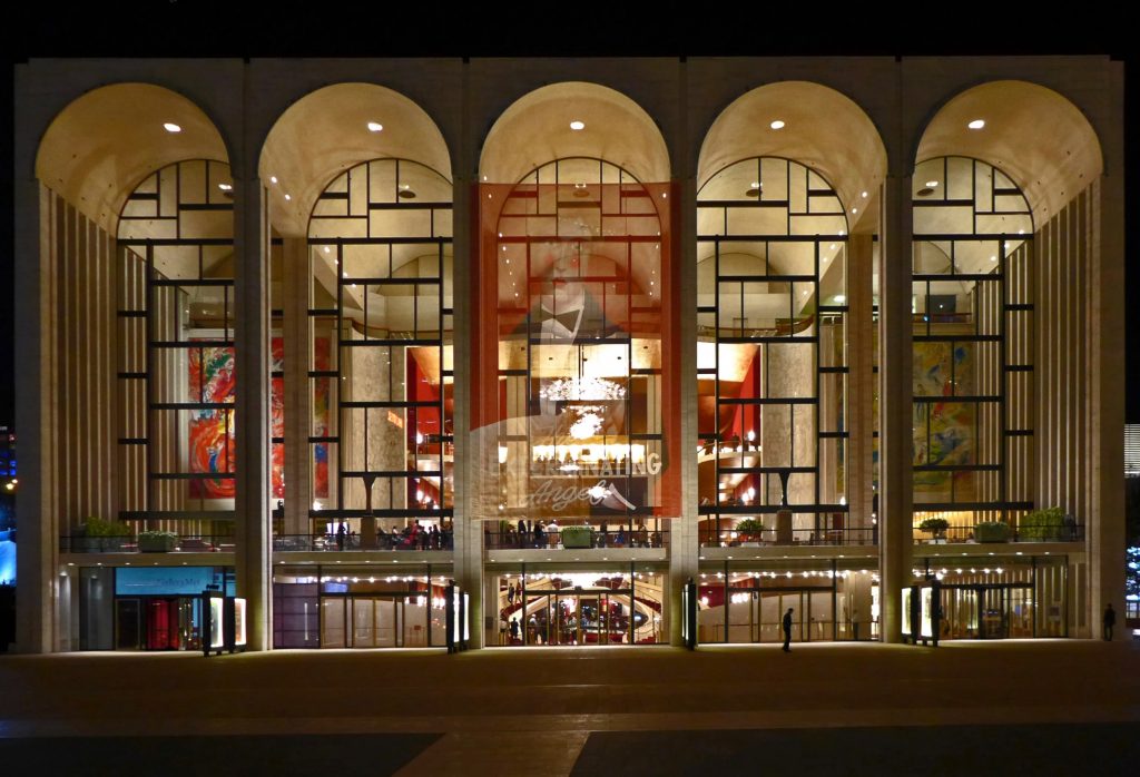 This is the picture of the Met Opera House of NYC located between 65 and 66th street on the west side in Manhattan